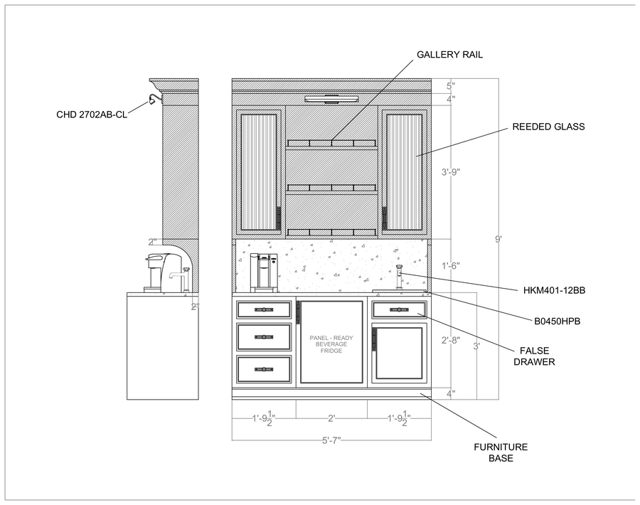 Coffee Bar — cabinetry elevation